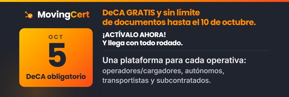 DeCA gratis y sin límite de documentos hasta el 10 de octubre. El 5 de octubre el DeCA es obligatorio.